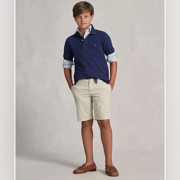 Ralph Lauren NWT Classic Chino Boy’s Straight Fit White Cotton Shorts. Size 18. - Picture 1 of 8